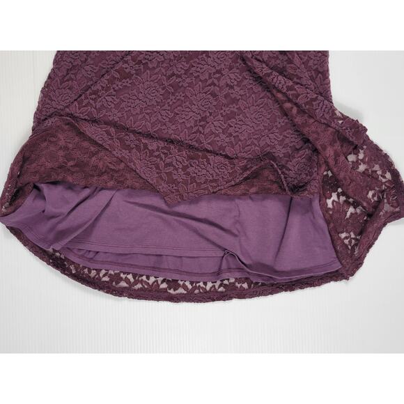 NWT Abercrombie & Fitch Purple Floral Lace Midi Dress‎ Womens Large - Picture 4 of 7